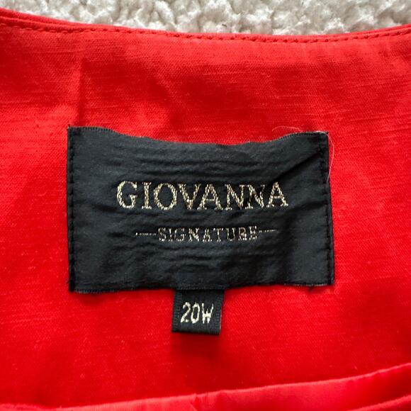 GIOVANNA Jacket Womens  20W Orange Coral Linen Embroidered Special Occasion - Picture 7 of 14